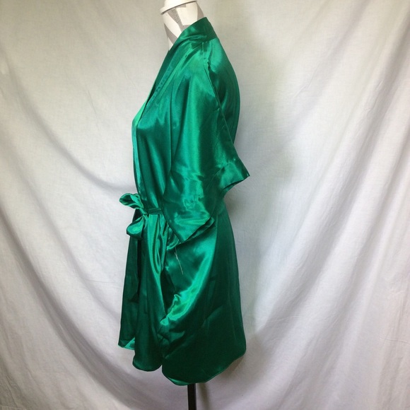 Fantasies by Morgan Taylor VTG Green Robe Matching Nightie Chemises 2pc Set Sz S - Picture 9 of 16
